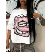 LW Plus Size Dropped Shoulder Cartoon Print T-shir