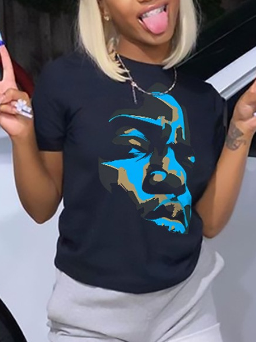 LW Graffiti Figure Print T-shirt
