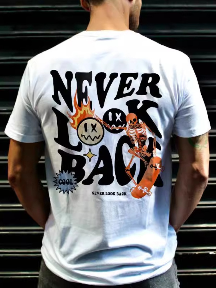 LW Men Pattern Letter T-shirt