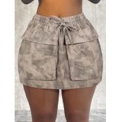 LW Camo Print Drawstring Skirt