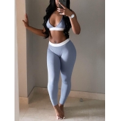 LW Crop Top Mid Waist Pants Set