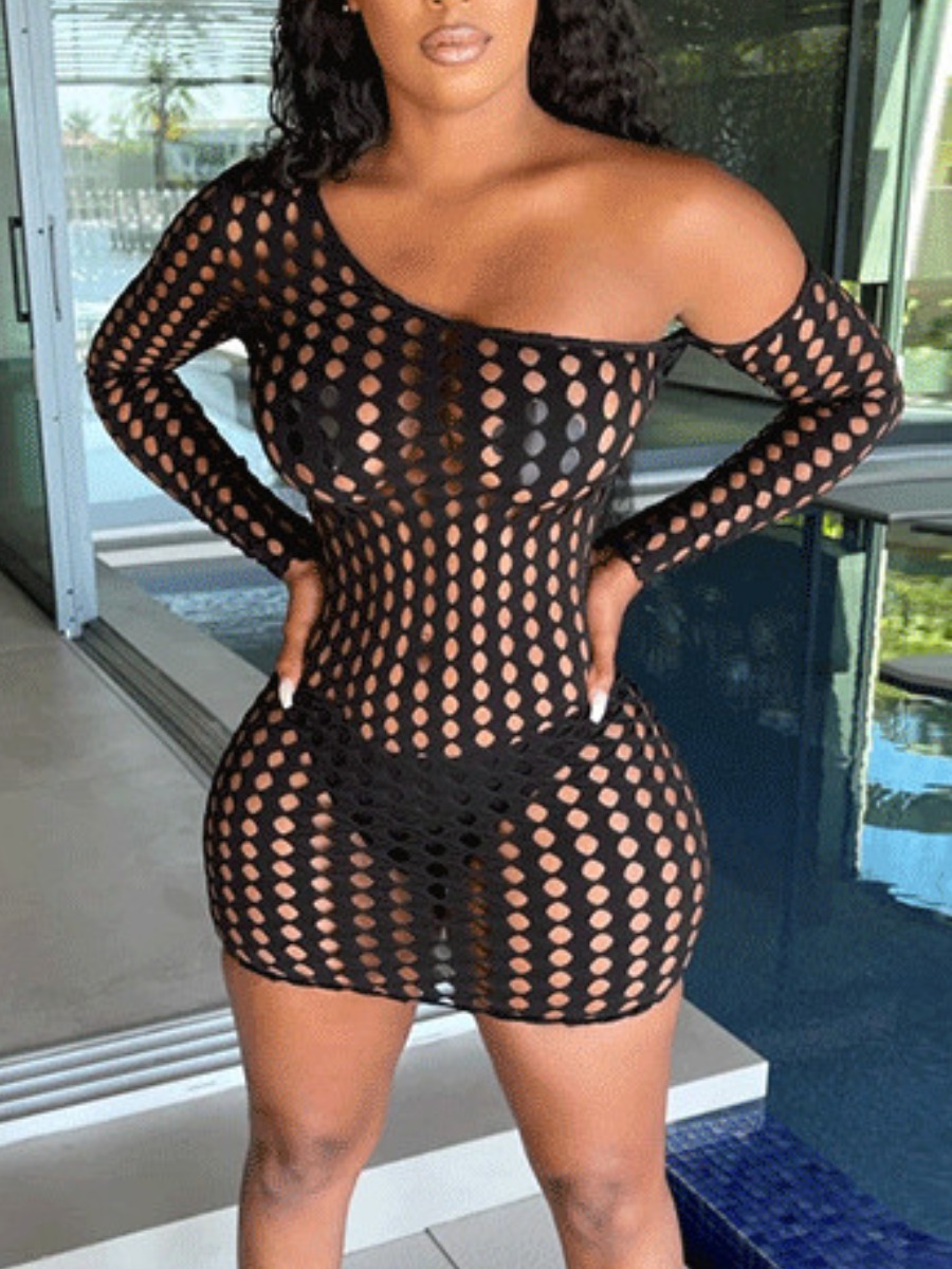 LW SXY One Shoulder Cut Out Bodycon Dress