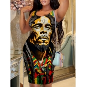 LW Plus Size Figure Mixed Print Bodycon Cami Dress
