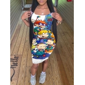 LW Cartoon Mixed Print Bodycon Cami Dress