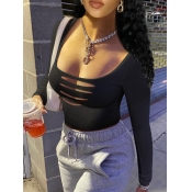 LW Plus Size U Neck Cut Out Skinny T-shirt