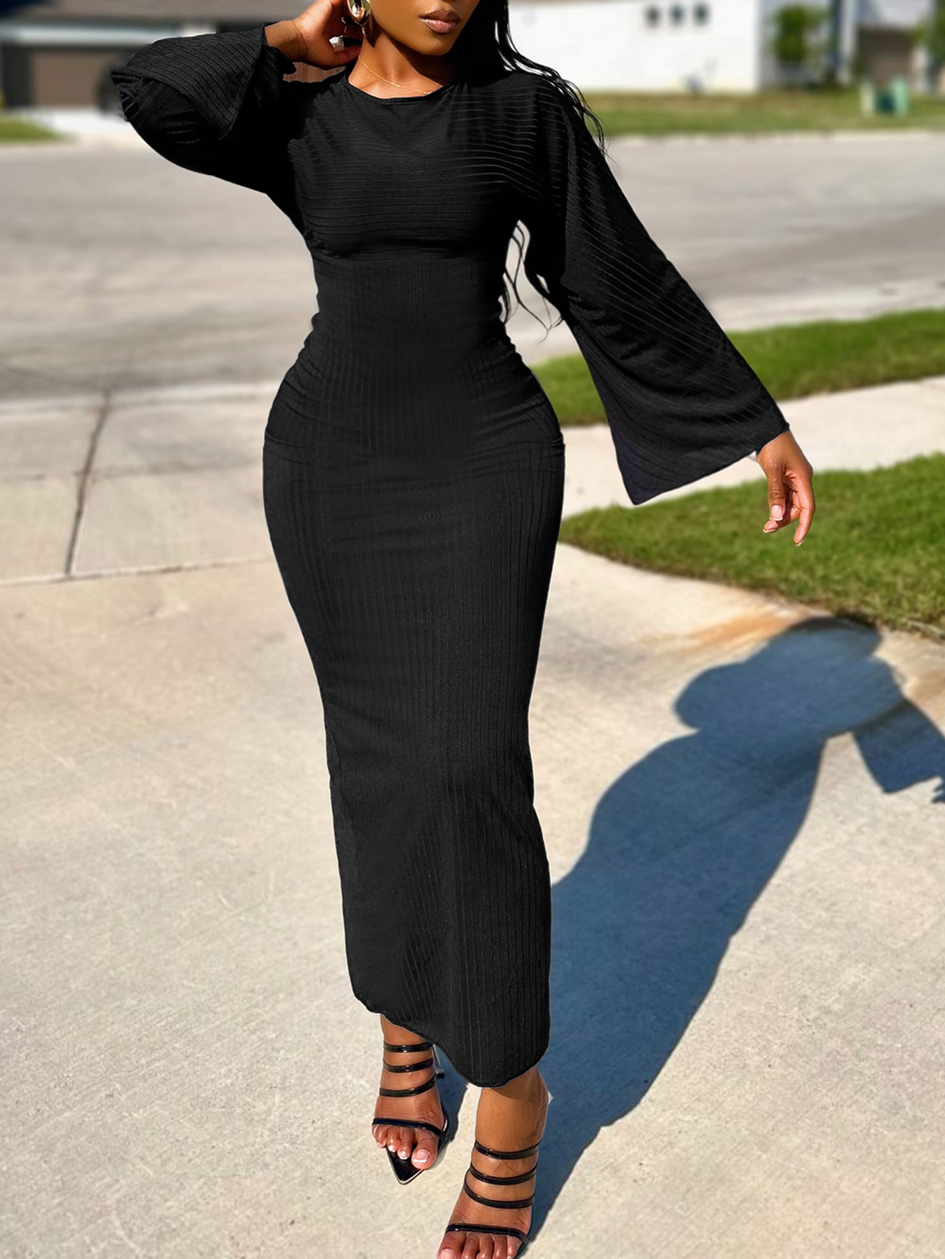 LW BASICS Solid Color Maxi Dress