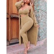 LW BASICS Solid Color Two-piece Pants Set