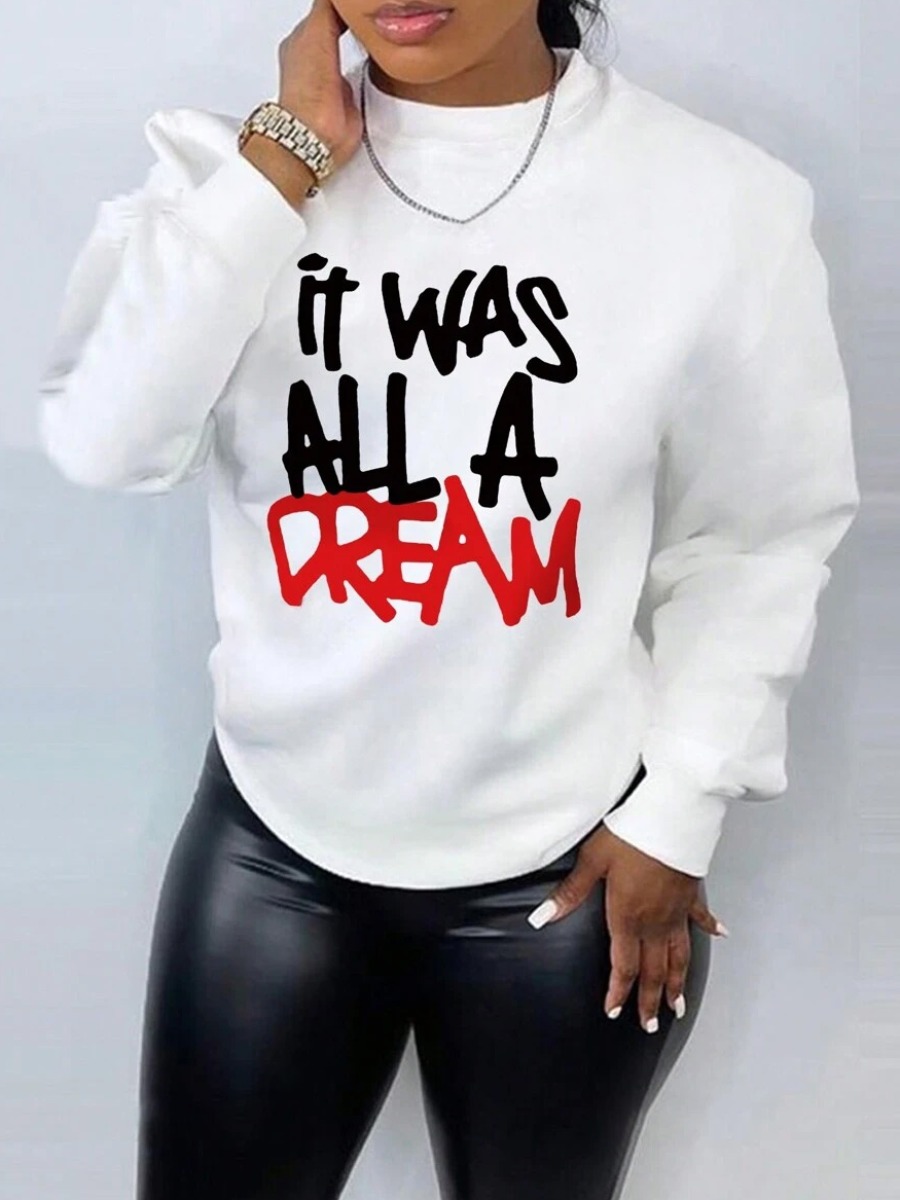 LW Pattern Letter Print Sweatshirt