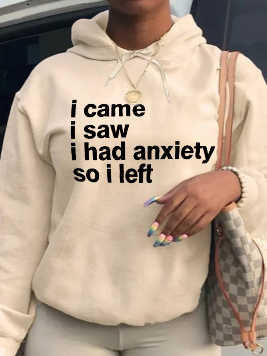 LW Pattern Letter Print Hoodie