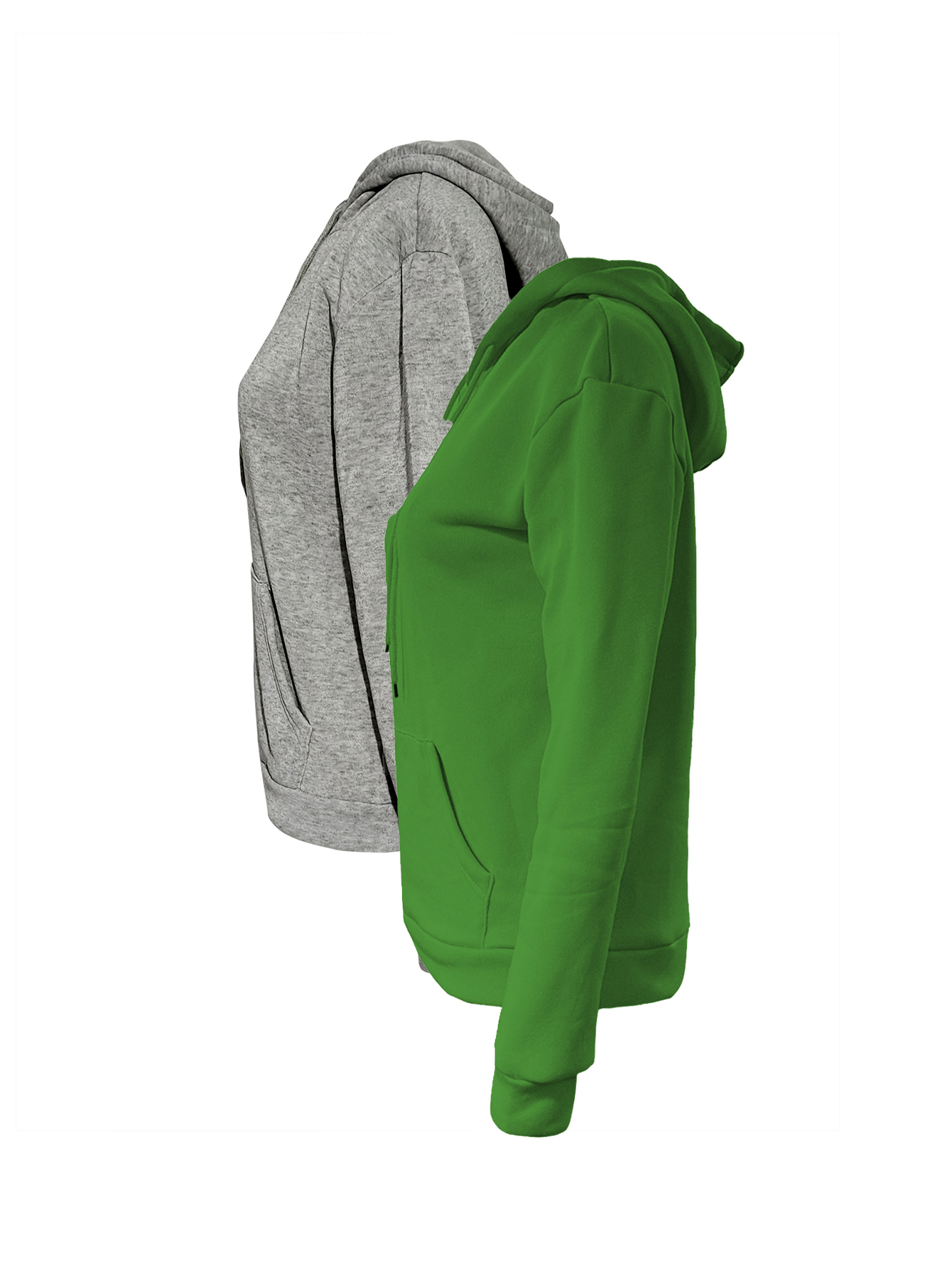 LW BASICS 2 Pack Solid Color Kangaroo Pocket Hoodie Sweatshirt