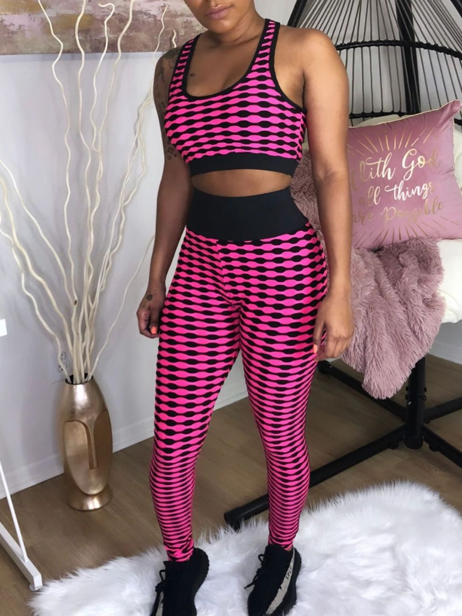 LW Casual Polyester U Neck Pattern Plaid Sleeveles