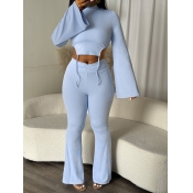 LW BASICS Solid Color Two-piece Pants Set