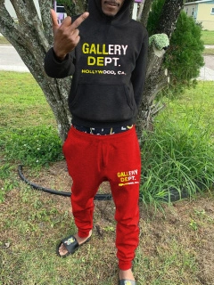 LW Men Pattern Letter Floral Two-piece Pants Set