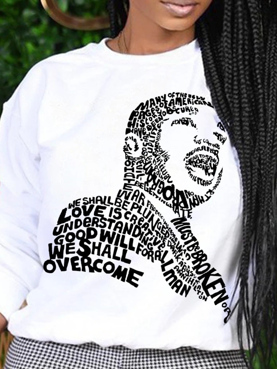 LW Pattern Letter Print Sweatshirt