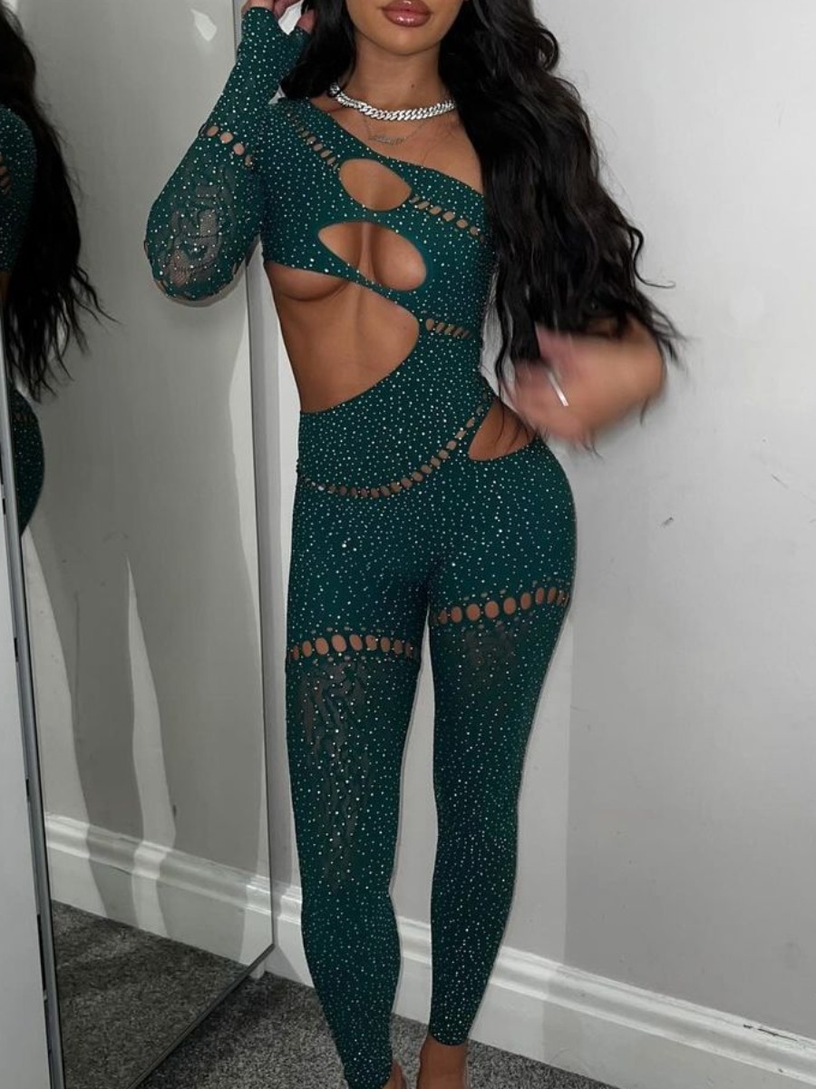 LW SXY Cut Out Solid Color Jumpsuit