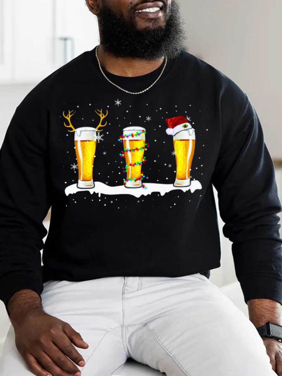 LW Men Pattern Cartoon Print Hoodie