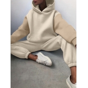 LW BASICS Plus Size Hooded Collar Kangaroo Pocket 