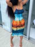 LW Pattern Tie Dye Midi Dress