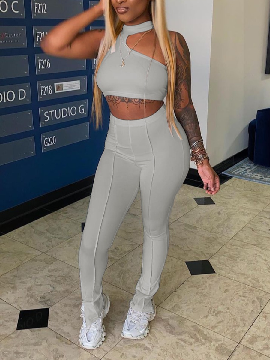 LW Casual Polyester Round Neck Asymmetrical Solid 