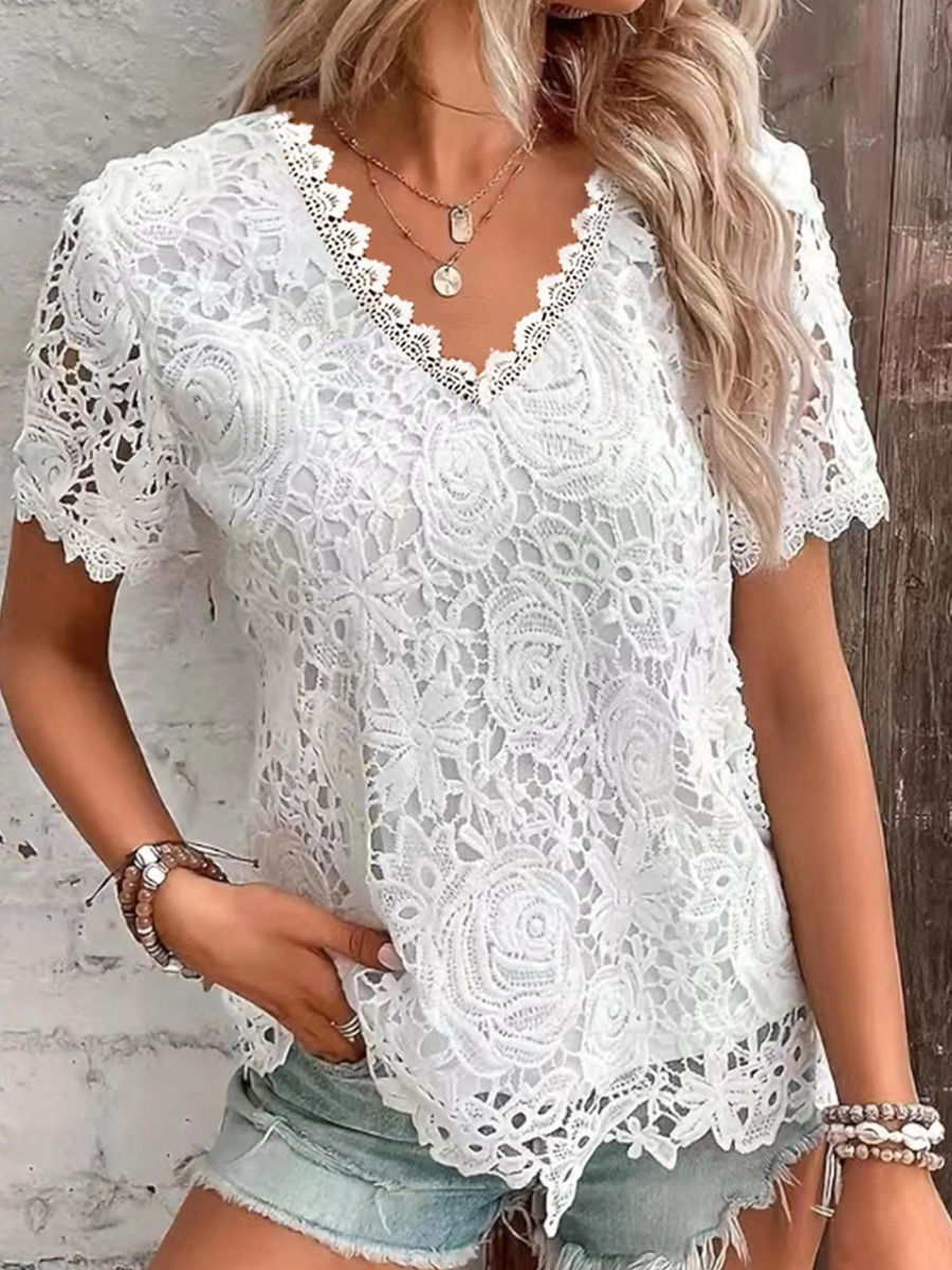 LW Lace Solid Color T-shirt