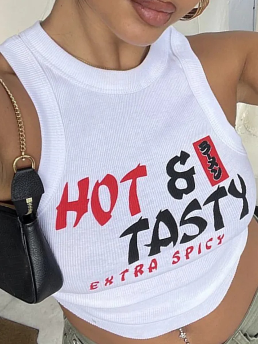 LW Pattern Letter Camisole&Tank Top