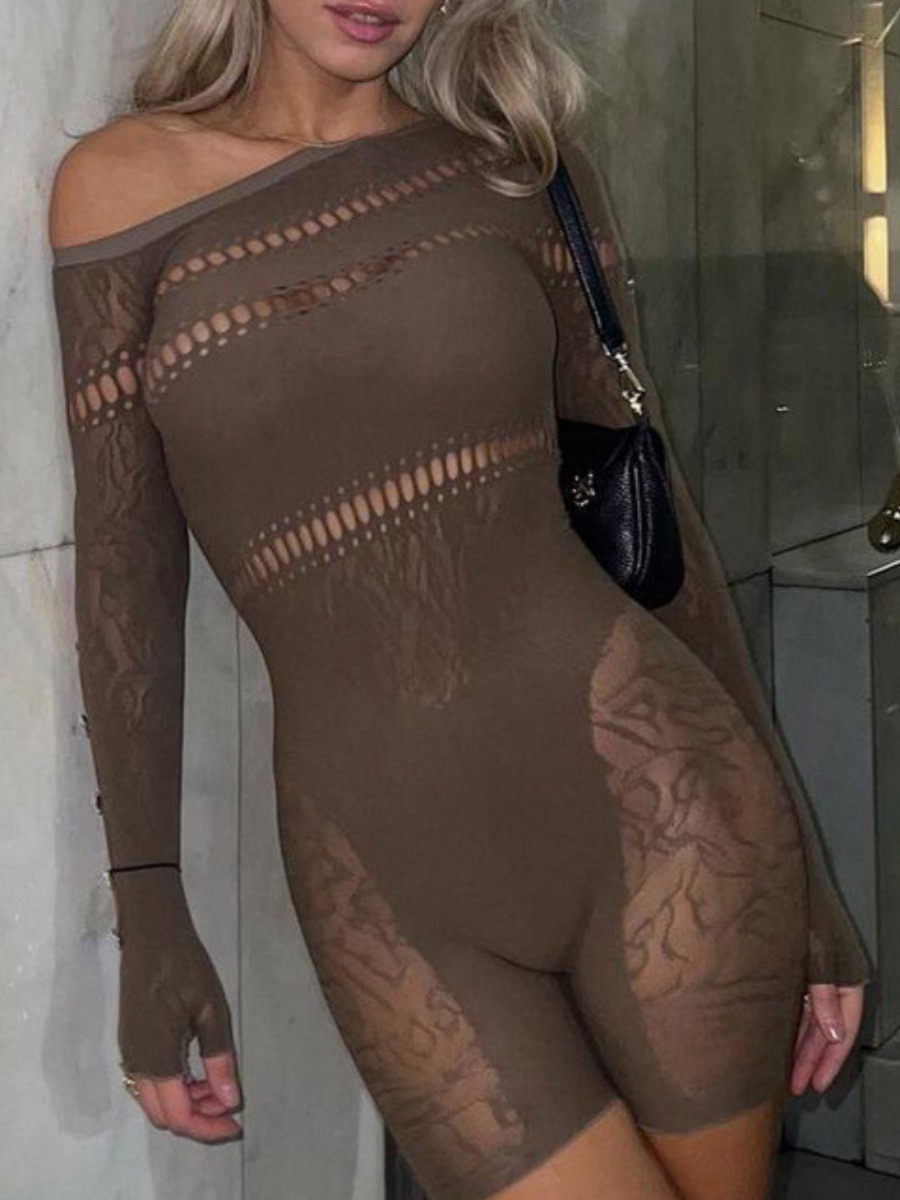 LW SXY Cut Out Solid Color Romper