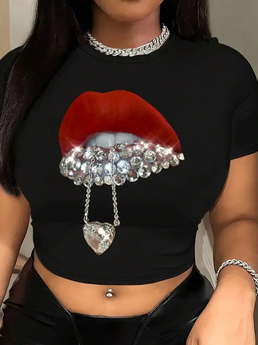 LW Pattern Lip Print T-shirt