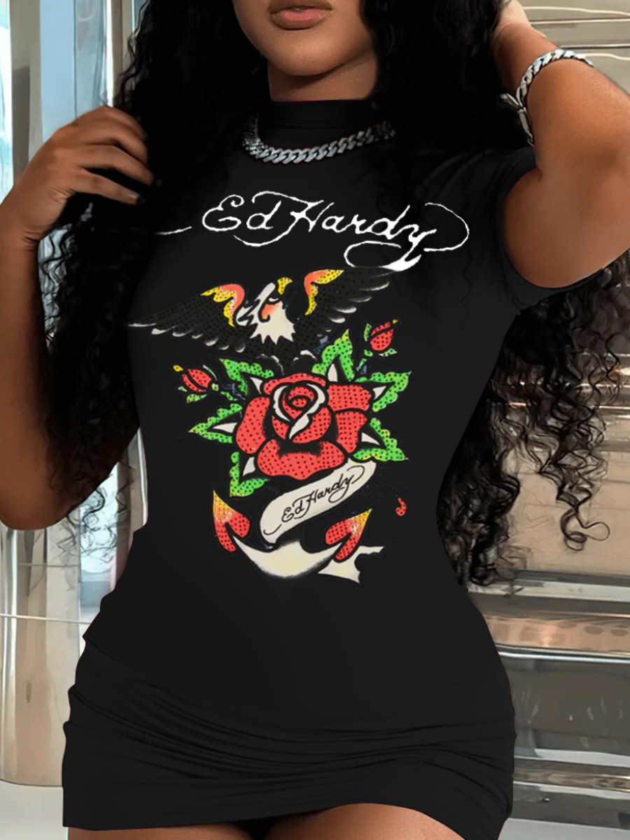 LW Pattern Mixed Print Mini Dress