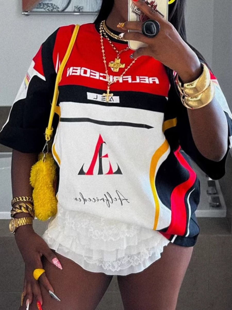 LW Pattern Color Block T-shirt