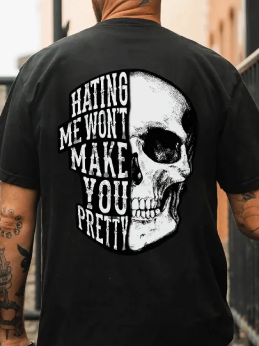 LW Men Pattern Letter T-shirt