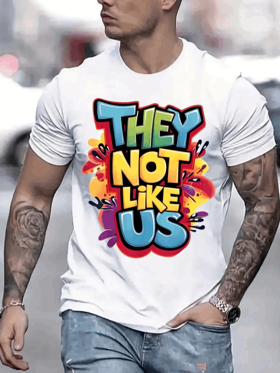 LW Men Pattern Letter T-shirt