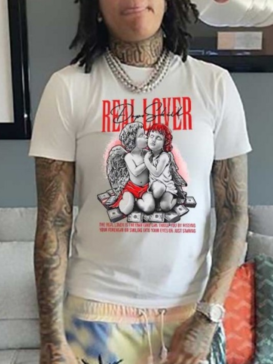 LW Men Pattern Cartoon Print T-shirt