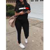 LW Casual Polyester Round Neck Pattern Geometric S